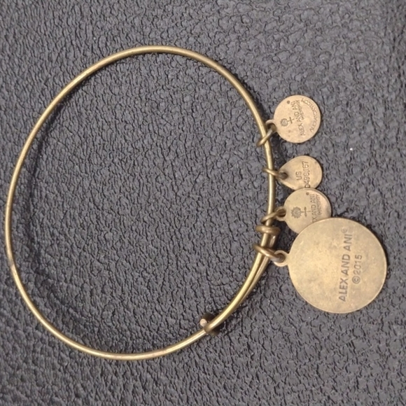 Alex and Ani IND Indiana gold charm bracelet adjustable Bangle boho glam - Picture 3 of 3